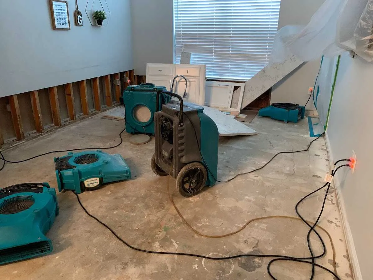Dehumidifier in flood-cut room for Water Extraction & Removal in Port Arthur